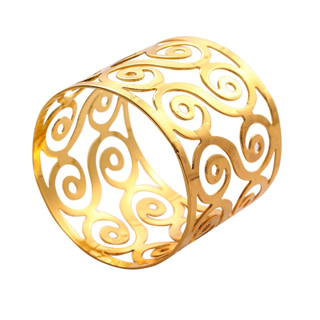Matsuzay 12 Uds. Anillos para servilletas, hebillas para servilletas de hierro huecas, hebillas para decoración de toallas, boda, fiesta, cena, anillos Mostrada Matsuzay HA003020-00