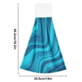 thumbnail image 3 of Blue Abstract Marble 2pcs Bathroom Hanging Towels Soft Hand Towel with Velcro Dish Towel Absorbent Tie Towels for Kitchen Toilet Tea Bar Washcloth Decor, 3 of 7