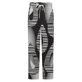 thumbnail image 5 of Striped Teardrop Pattern Black White Winter Female Pants Flannel High Waist Women Pants Lady Warm Straight Leg Plush Trousers, 5 of 7