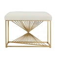 thumbnail image 3 of Cortesi Home Hedda Ottoman, White & Gold, 3 of 12