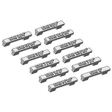 

Labels Insert SAE+ Size Labels (SAE) Sizes 1 to 2 | Inserts for Vertical Wrench Organizers | Compact Fits in Most Stard Tool Chest Drawers | 5 Pack
