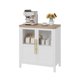 thumbnail image 1 of Yeshouse aparador de 74 cm con 2 puertas de cristal y encimera de madera maciza, 2 cajones, vitrina grande de estilo rústico y moderno, ideal para cocina, comedor o sala de estar, 1 of 7