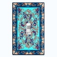 thumbnail image 1 of Metal Light Switch Plate Cover Teal Purple Mandala Flower Heart Tile Pattern TIL035, 1 of 13