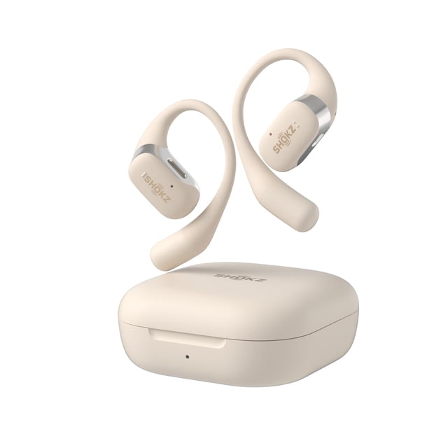 Auriculares Bluetooth SHOKZ OpenFit OpenEar Beige con micrófono