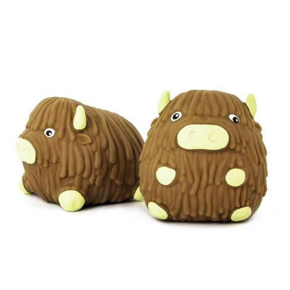 Keycraft 9095769 Squidgy Highland Cow, Brown - Pack of 12