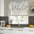 thumbnail image 5 of Blue Teal Botanical Valances for Windows, Decorative Rod Pocket Window Valance Curtains, Rustic Country Spring Floral Summer Leaf Short Curtain Drapes for Kitchen/Living Room, 2 Panels, 42" W x 18" L, 5 of 8