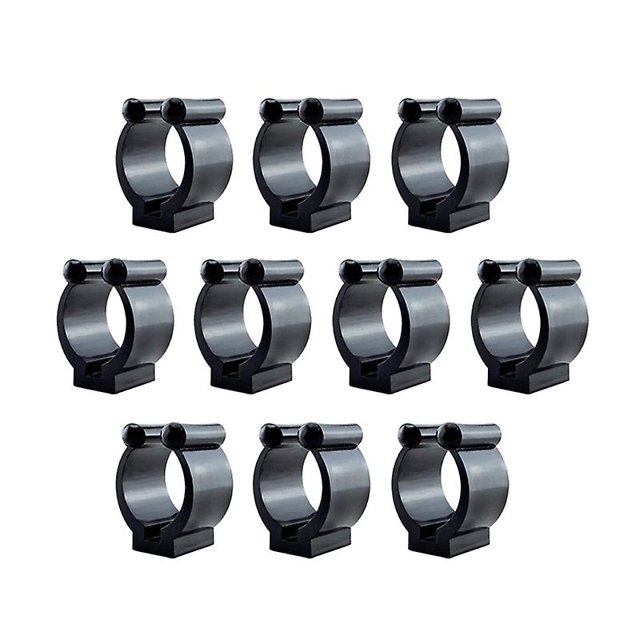 10 unidades de soporte para cañas de pescar, pinzas de nailon para piscina, polos para peces, estante de almacenamiento de pared, accesorios de pesca, 17mm, negro Feliz Sencillez