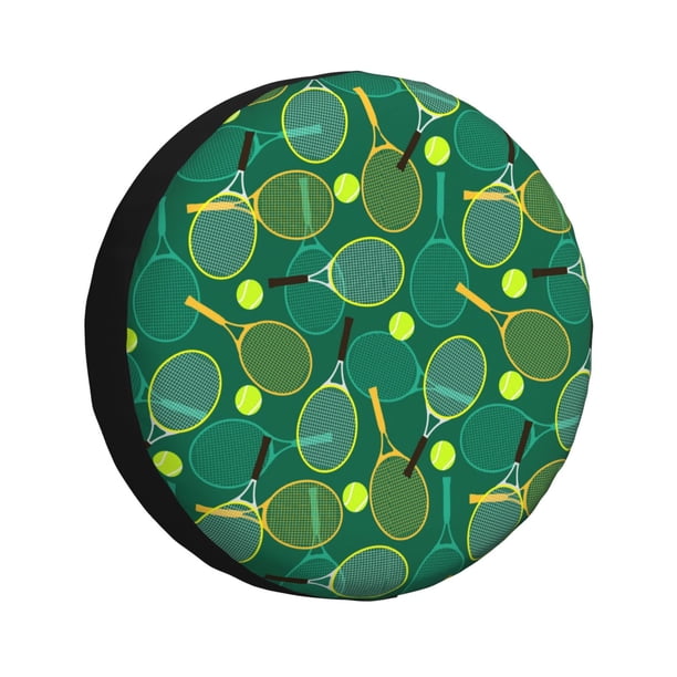 Balery Tennis Rackets and Balls Cubiertas para Neumáticos - Protector Resistente para Neumáticos de Camioneta, SUV, Remolque, Camper y RV-15 inch