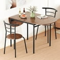 thumbnail image 5 of SSyao 3-Piece Foldable Dining Table Set with 2 Chairs – Industrial Style Oval Corner Dining Set, Space-Saving Design for Small Apartments, Kitchen or Breakfast Nook, 19" x 18" x 32" (L x W x H), 5 of 9