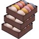 thumbnail image 1 of Organizador de cajones de almacenamiento para ropa, ropa interior, divisores, cubos de almacenamiento plegables para brasier, calcetines, ropa interior, paquete de 3 (café), 1 of 4