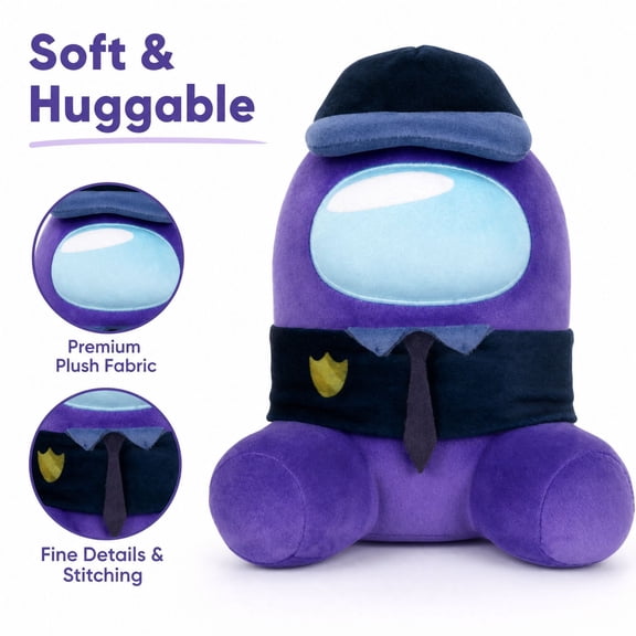 Among Game Crewmate Stuffed Animals Us Purple Police Plushies Soft Cushion Doll 7.87 In Collectible Gaming Accent for Fans 1 PC