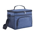 thumbnail image 2 of Sonducket Bolsa de almuerzo de papel de aluminio, bolsas térmicas para alimentos, almacenamiento de Picnic aislado, gran capacidad, contenedor Bolsas de mensajero y de hombro Azul marino, 2 of 6