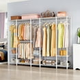 thumbnail image 5 of VIPEK V50 Extra Large Portable Closet Rack Bedroom Armoire Freestanding Wardrobe Closet, Heavy Duty Multi-Functional Metal Clothing Rack for Hanging Clothes, Max Load 1300lbs, White, 5 of 10