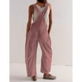 thumbnail image 3 of PUWEI Women's Corduroy Overalls Wide Leg Barrel Jeans Adjustable Straps Bib Romper with Pockets, 3 of 7