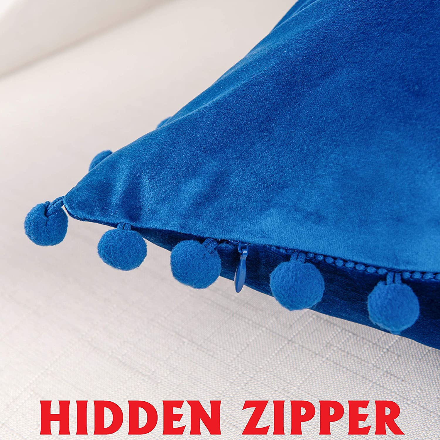 Velvet Soft Solid Decorative Square Throw Pillow Covers Set20 x 20 Inch Royal Blue