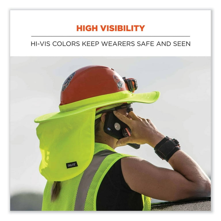 Chill-Its 6660 Hard Hat Brim + Neck Shade, 19.5 x 9.75, Orange, Ships in 1-3 Business Days Chill-Its 6660 Hard Hat Brim + Neck Shade, 19.5 x 9.75, Orange, Ships in 1-3 Business Days