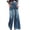 Blue, variant on Women's Wide Leg Jeans High Waist Stretchy Baggy Wide Flare Jeans for Women Loose Boyfriend Denim Pants Blue 4XL