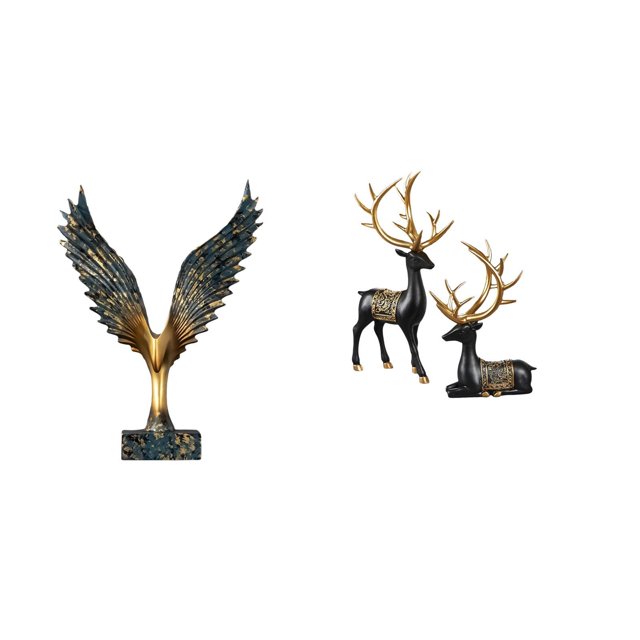 Estatua de para el hogar, estatua de ciervo, escultura de extendidas, adorno de resina, artesanía, arte abstracto moderno, adecuado para