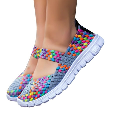 

Women Slip-On Light Weight Elastic Trainer Sports Water Shoes Sneakers Summer 38