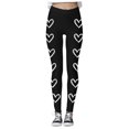 thumbnail image 3 of Mepaouo Women's Happy Valentines Day Leggings High Waisted Love Heart Print Yoga Pants Sizes S-2X, 3 of 6