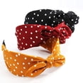 thumbnail image 2 of Diademas con lazo para mujer, diademas de lunares con orejas de conejo, diademas de conejito anchas vintage con lazo para el cabello, accesorios para diademas de tamaño ajustable, 5 piezas, 2 of 7
