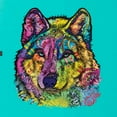 thumbnail image 2 of Colorful Majestic Neon Atric Wolf | Dean Russo Art Animal Lover Ladies Racerback Sleeveless Top, Tahiti Blue, S, 2 of 5