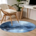thumbnail image 4 of Abstract Art 4FT Round Area Rugs for Living Room 111 Retro Gradient Blue Watercolor Ultra-Thin Non-Slip Round Rugs Machine Washable Low Pile Circle Carpet for Bedroom Kitchen Nursery, 4 of 9