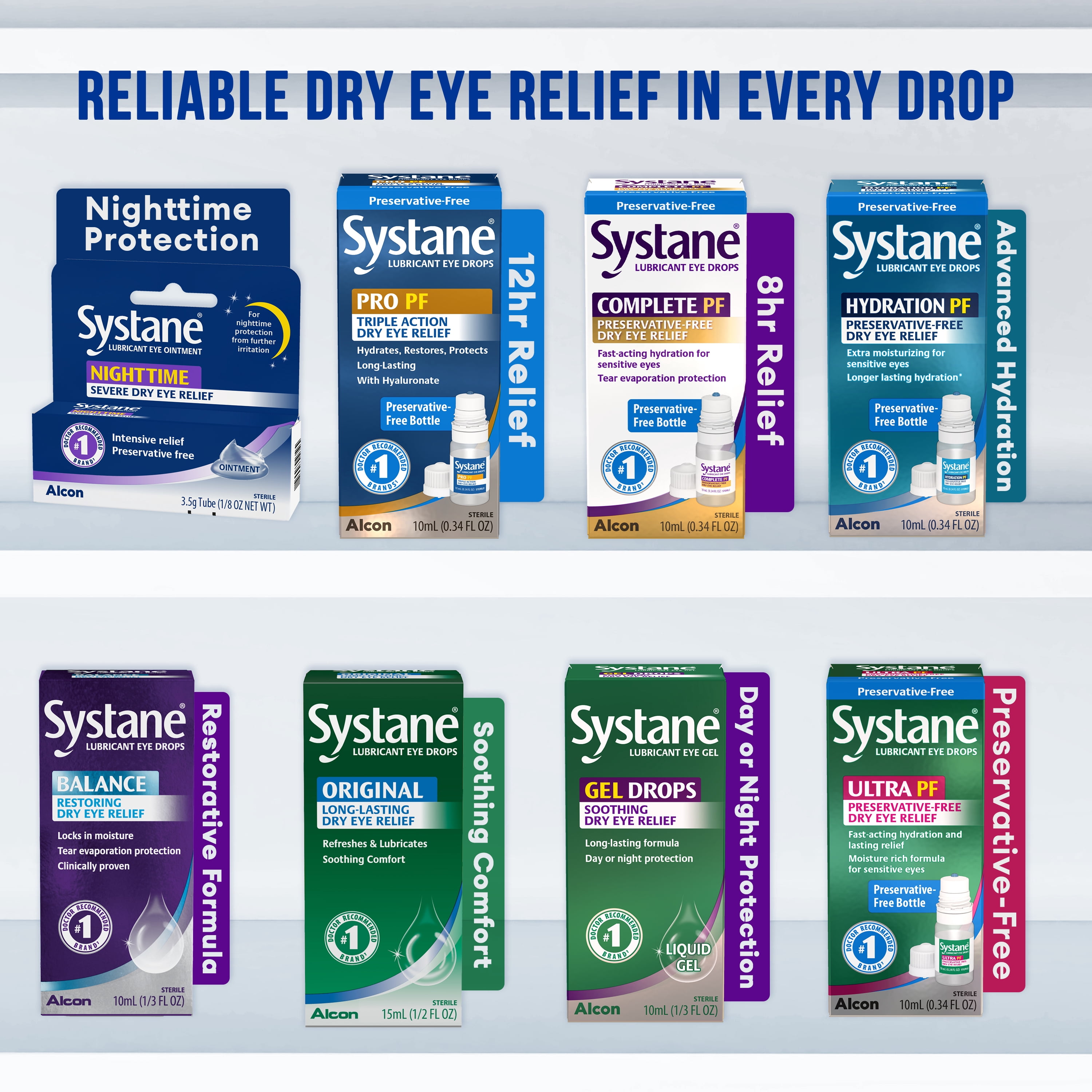 Systane Nighttime Lubricant Eye Ointment for Dry Eye Relief, 3.5g Tube for Adults