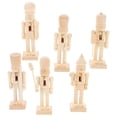 thumbnail image 2 of MRLESS 6-Pack Unfinished Wooden Nutcracker Figures 12cm for Christmas Holiday Decorations and New Year, 2 of 6