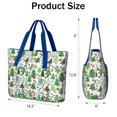 thumbnail image 3 of Tote Bag for Women - Multicolor Christmas Tree Pattern Shoulder Bag - Large Utility Work Duffle Bag with Zipper Handbag for Travel, Work, Sprots, 3 of 5