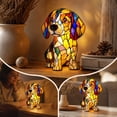 thumbnail image 6 of JHRGJIO Puppy Lamp Stained Glass, Dog Night Light Stained Resin Pup Light Charge Powered, Table Lamp Puppy Lamps for Home Bedroom Desk Display Warm Cozy Cute Unique, 6 of 7