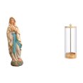 thumbnail image 1 of Estatua de resina de María, figura decorativa, soporte acrílico para pajitas, organizador de pajitas, contenedor de acero inoxidable, ideal, 1 of 8