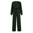thumbnail image 4 of felwors Women 2 Piece Outfits Sweatsuit Set Twist Front Cropped Sweatshirt Wide Leg Sweatpant Lounge Set Tracksuit AG, L, 4 of 5