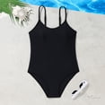 thumbnail image 5 of mgoYE Girl Swimsuits Size 6-7 Girls Swimsuit One Piece Swimsuits Solid Color Bathing Suit Colorful Contrast Trim Adjustable Straps Swimwear(Black,4-5 Years), 5 of 9