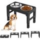 thumbnail image 1 of Cuenco para perros, 2 piezas de cuencos elevados de acero inoxidable plegables y desmontables para mascotas, cuenco de alimentación antideslizante de 4 alturas ajustables para perros y, 1 of 5