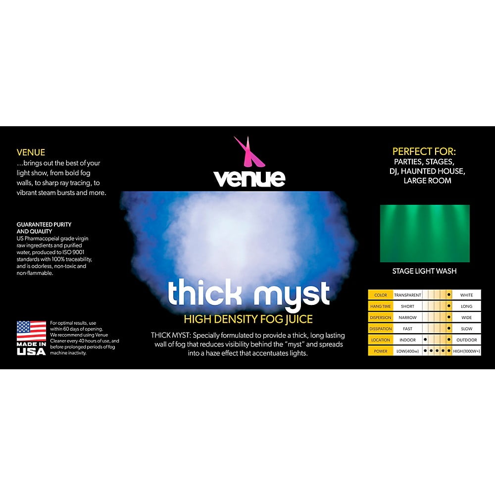 Venue Thick Myst High Density Fog Juice for Fog Machine