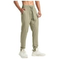 thumbnail image 2 of SYMOID Men's Khaki Athletic Pants M Size - Nylon Spandex Breathable Stretchy, Adjustable Drawstring & Cuffed Ankle, Versatile for Gym & Casual Daily Wear, 2 of 9