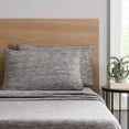thumbnail image 4 of Mainstays Cotton Rich Extra Soft Jersey Bed Sheet Set, King, Grey Spacedyed, 4 Pieces, 4 of 6