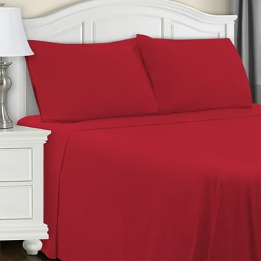 Superior 3-Count 150 GSM Burgundy Cotton Flannel Sheet Set, Twin XL