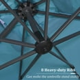 thumbnail image 6 of PURPLE LEAF 11 Feet Patio Cantilever Umbrella with Base Outdoor Umbrella Round Aluminum Offset with 360-degree Rotation for Garden Deck Pool Patio, Turquoise Blue, 6 of 9