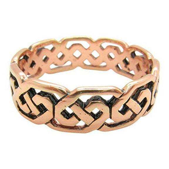 Size 10 Solid copper Celtic band ring CTR392- 1/4" Wide