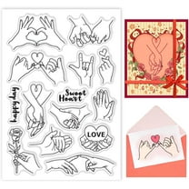 1sheet Valentine’s Hands Clear Stamps 12 Patterns Couples Hold Hands Show Love Sweet Heart