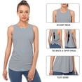 thumbnail image 3 of Sociala Women's Open Back Workout Tank Tops Split Stretch Yoga Shirts Sleeveless, 3 of 6