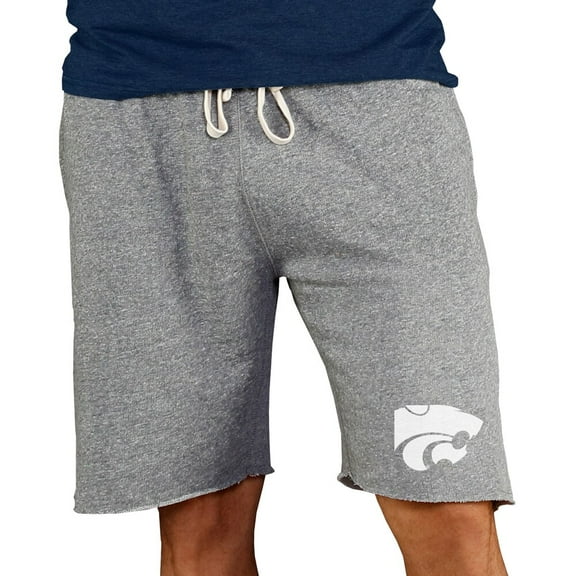 Men's Concepts Sport Gray Kansas State Wildcats Mainstream Terry Shorts