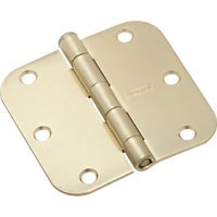 National Hardware - SPB512R5/8 3-1/2" 5/8R Hinge 1/pk - Satin Brass