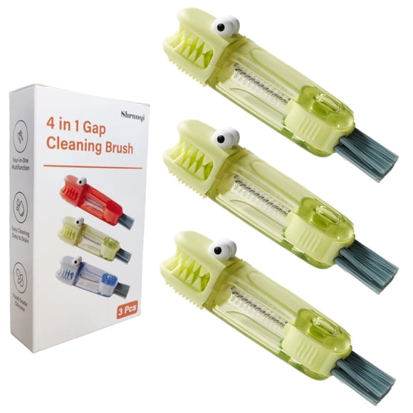 Juego de cepillos para limpiar botellas Shrunqi 4 en 1, 3 piezas, verde