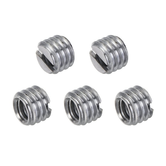 Uxcell 1/4" to 3/8" Convert Screw Adapter 0.28" Alloy Steel Nickel Plated Silver Tone 5Pack