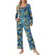 thumbnail image 4 of Puntoco Conjuntos de pijama cómodos para mujer Conjunto de pijama con camisa de manga larga y pantalones casuales con estampado de moda para mujer con bolsillos, 4 of 5