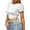 White, variant on MESSUEN Cropped T Shirts for Women Tight Tops for Women Crew Neck Crop Drawstring Midriff Baring O Neck Solid Color Short Sleeve T Shirt Blouse Women T Shirts Womens T Shirts Black L