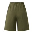 thumbnail image 6 of Women's Bermuda Long Shorts with Pockets High Waisted Stretch Knee Length Shorts Casual Beach Shorts with Pockets Side Button Walking Pants Vacation Wear, 6 of 7